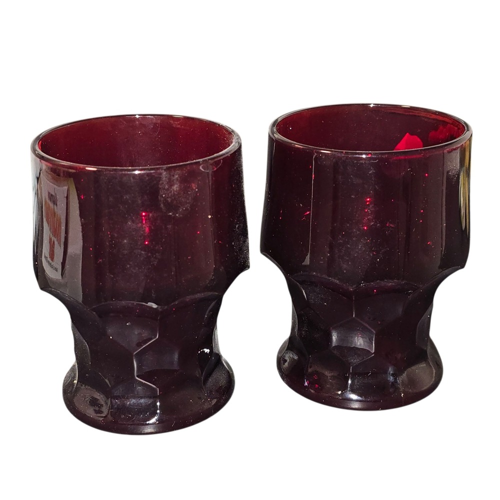 2 Vintage 9‎ Oz Flat Tumbler
Georgian Ruby
by Cambridge Barware 1930's - 1950's